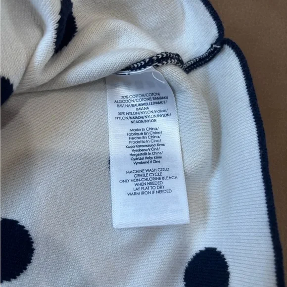 Chaps Navy and White Polka Dot Pencil Skirt - Picture 6 of 6